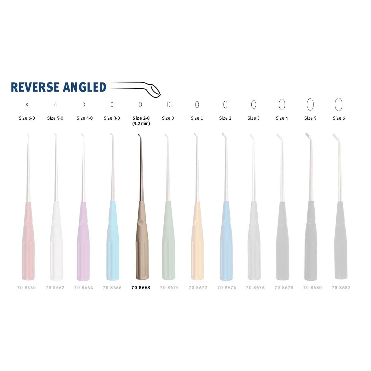 10" Color Cervical Curette - Gold Rev. Angled 2-0 - Image 2