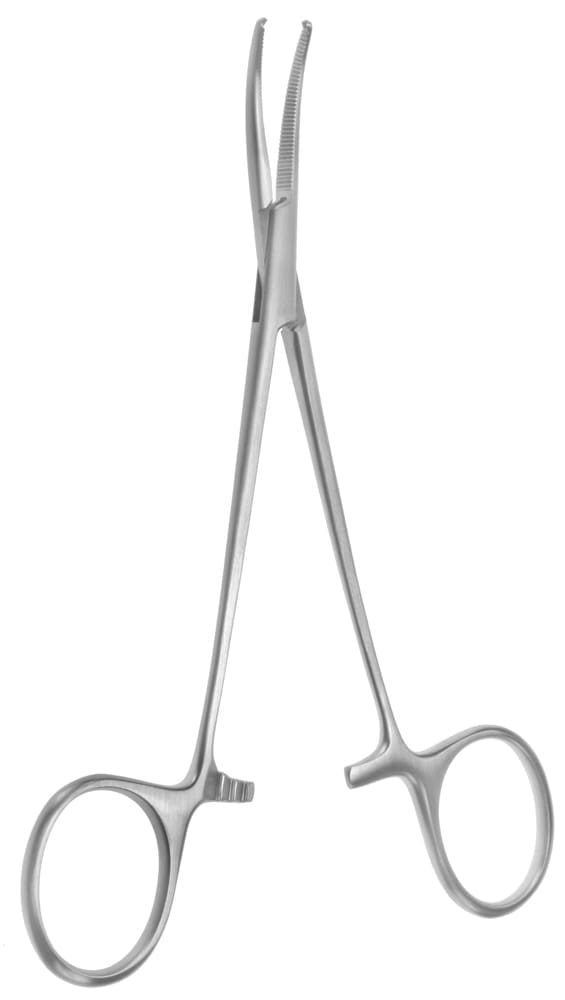 5 1/2" Vascular Forceps - curved jaw 1x2 teeth
