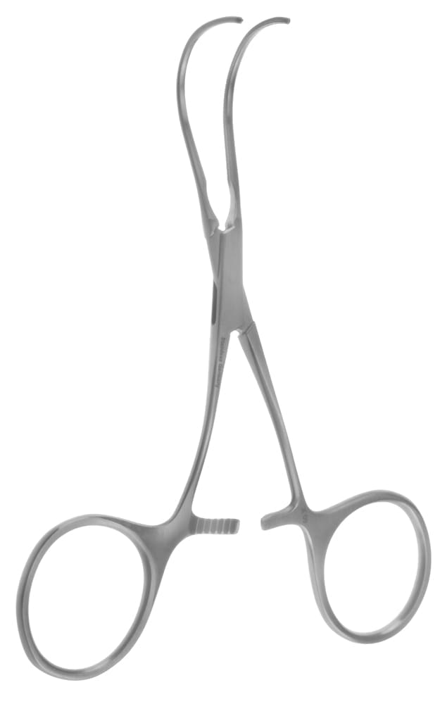 Debakey Castaneda Clamp - 1.4mm acute curved jaw curved handle - Image 3
