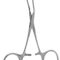 Debakey Castaneda Clamp - 1.4mm "S" curved jaw curved handle