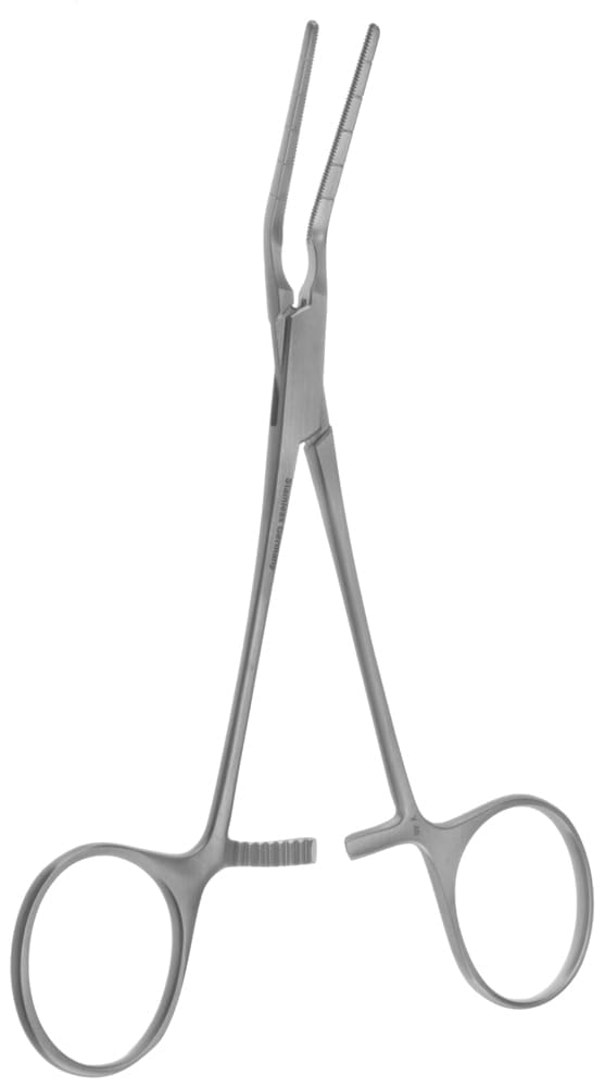 5 1/4" Cooley Pediatric Clamp - straight shanks angled jaw - Image 3