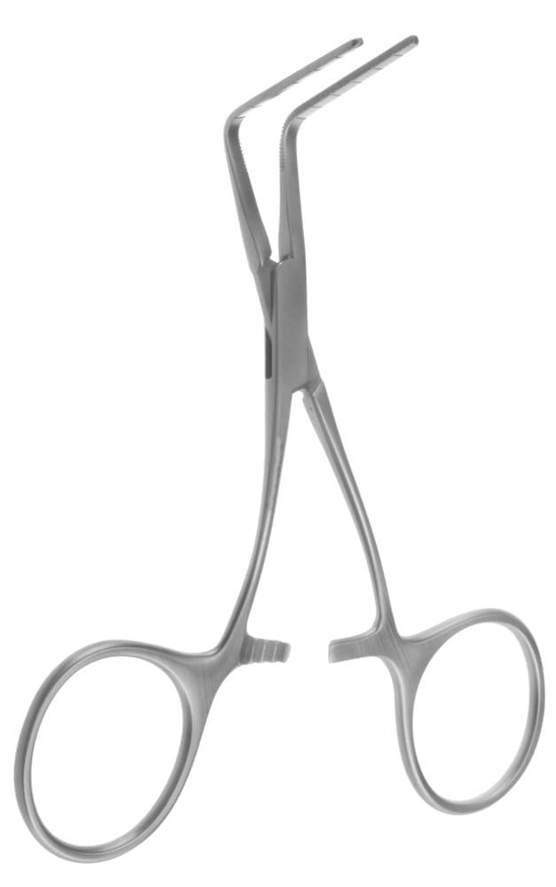 5" Neonatal Vascular Clamp - jaws 90 ° curved shanks