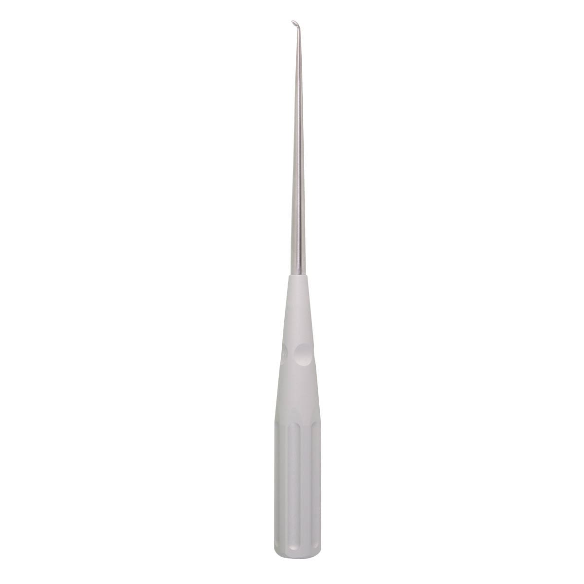 10" Color Cervical Curette - silver Angled Size 5-0