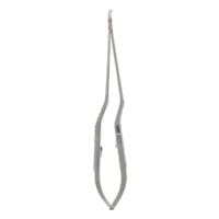 9" Micro Needle Holder - Bayonet Flat handle curved jaw w/lock FineTouch