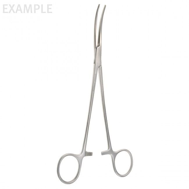 10" Bengolia Artery Forceps - curved 1x2 teeth