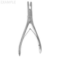 Ruskin Rongeur, double action, curved, 7mm bite, 7"