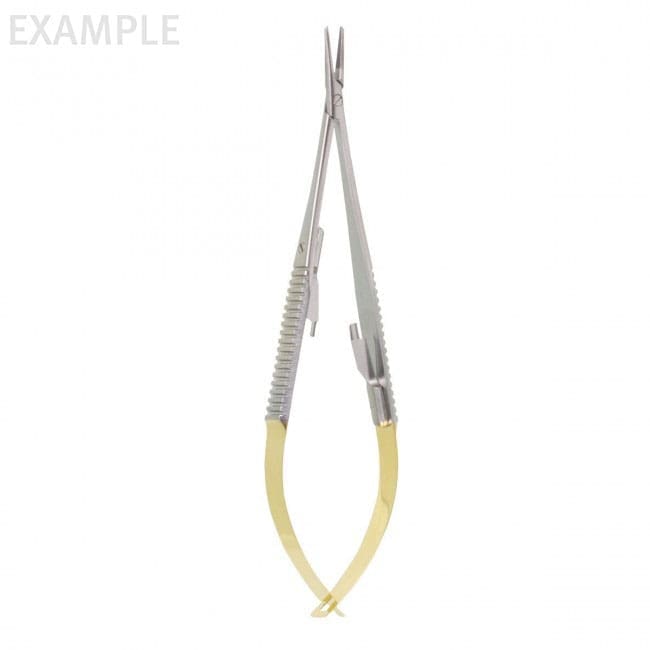 5 1/2" Castroviejo "GG" Needle Holder - curved serrated w/ lock