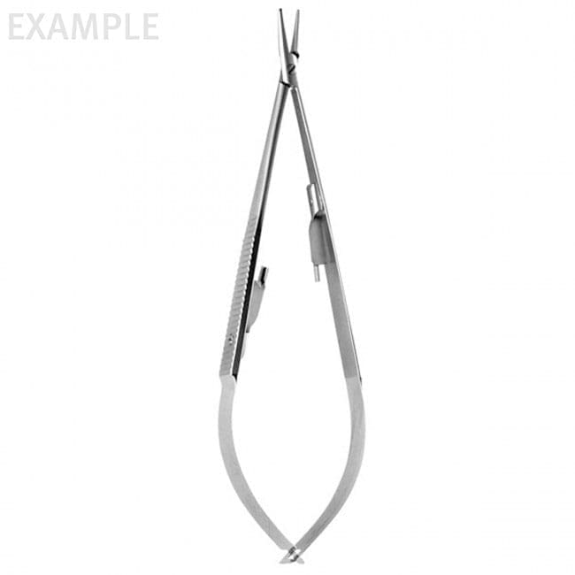 9 1/2" FineTouch Castroviejo Micro Needle Holder - curved w/ lock