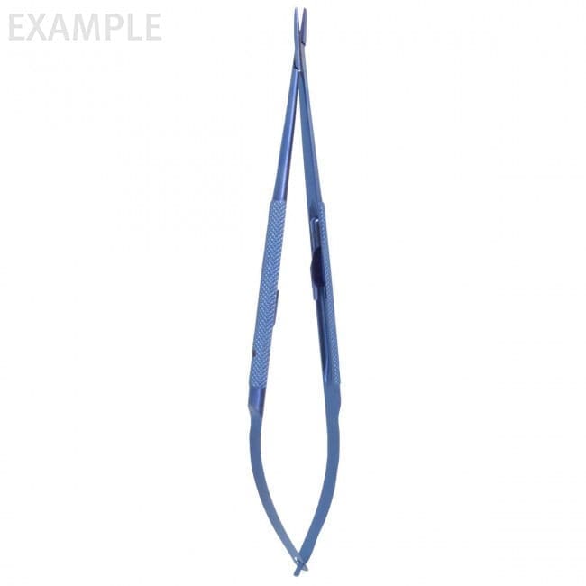 8" LighTouch Needle Holder - round handle titanium