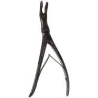Leksell Rongeur, lt curved handle, jaws 8mm wide, 9″, Panther Ceramic Coated