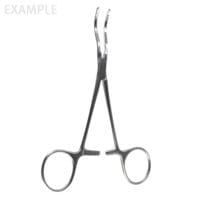 5 1/4" Cooley Pediatric Clamp - angled shanks straight jaw